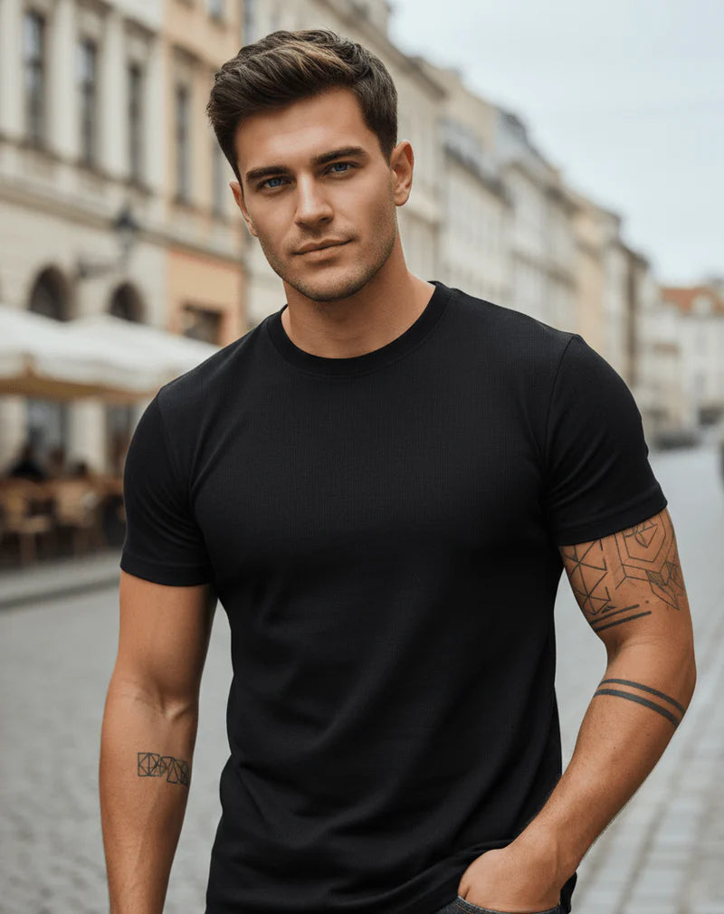 Essential Crew Neck Cotton T-Shirt Product Description Vi